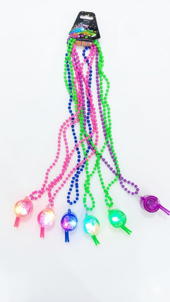 Imagen de Collar Perlas Plásticas con Chifle Luminoso