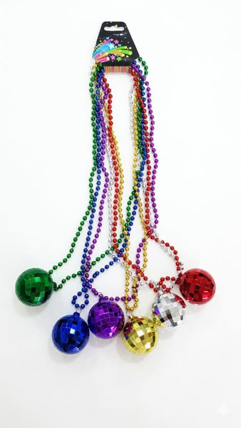 Imagen de Collar Metalizado Perlas y Esfera Espejos Color