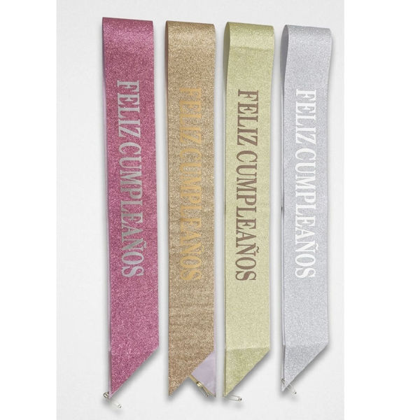 Imagen de Banda Feliz Cumpleaños con Brillantina