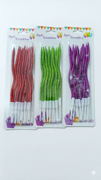 Imagen de Vela Ondeada con Brillantina x 10