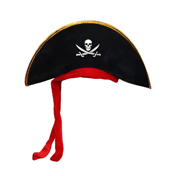 Imagen de Gorro Pirata Infantil Tela Cinta Roja