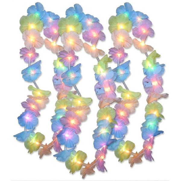 Imagen de Collar Tela Flor Pastel con Luz