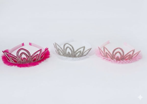 Imagen de Tiara Princesa Plástica con Brillos y Tul