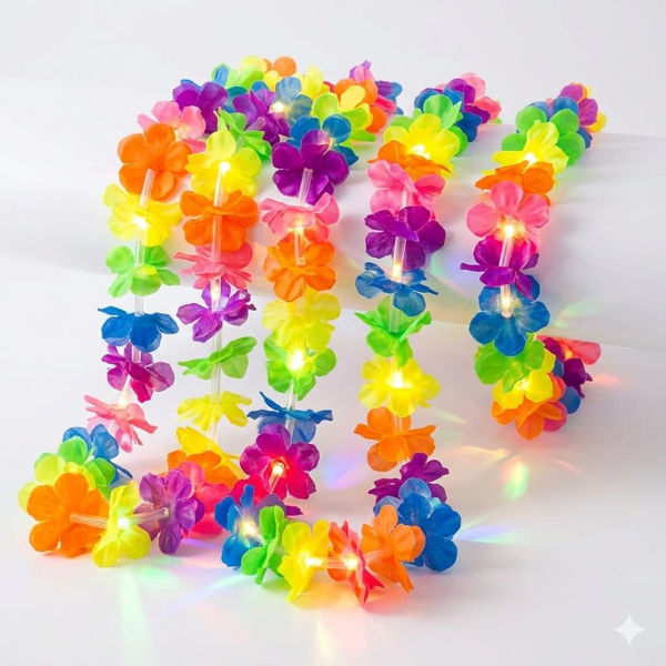 Imagen de Collar Tela Flor Multicolor con Luz