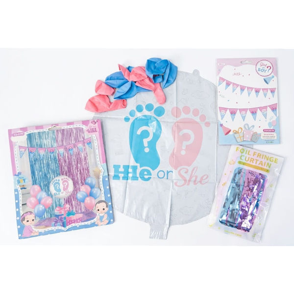 Imagen de Set  13 Globos Revelación He or She con Accesorios
