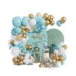 Imagen de Set 110 Globos Celeste y Dorado