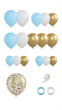 Imagen de Set 110 Globos Celeste y Dorado