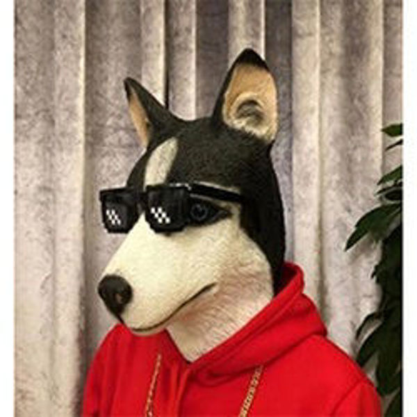 Imagen de Halloween Máscara Látex Perro Siberiano
